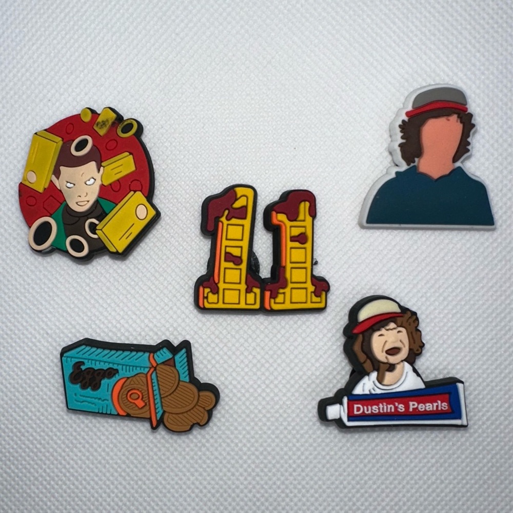 Stranger Things Inspired Shoe Charms - Set #7-5 pieces - TV Series Theme - NWOT